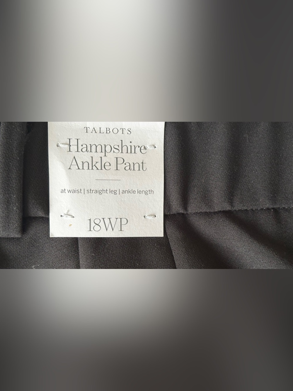 Talbots Hampshire Ankle Pants Black Size 18WP NWT - Picture 5 of 5